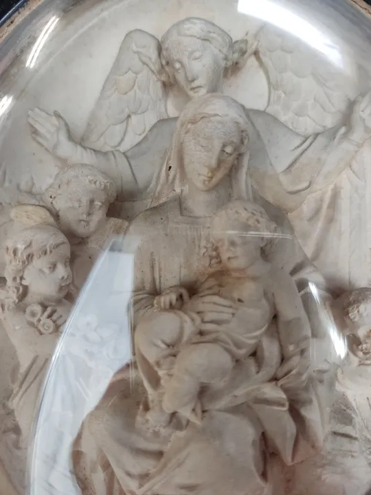 Antikes Heiligenrelief - Maria mit Kind und Engel - Bild 4
