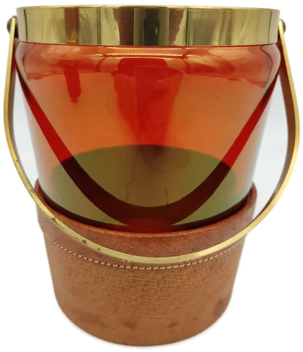 Vintage Cocktailset / Eiskübel & Shaker / aus rot irisierendem Glas - Bild 3