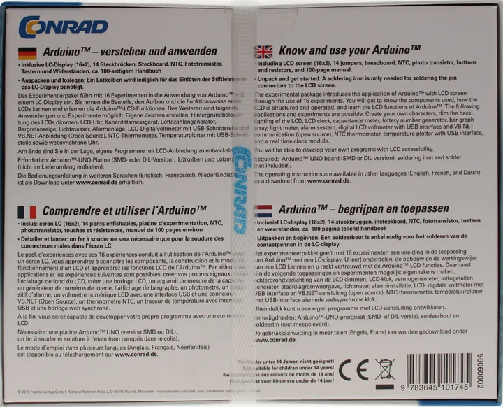 Conrad Arduino™ Starterset – „Arduino verstehen und anwenden“ – 16 Experimente – inkl. LCD-Display & Bauteile - Bild 2