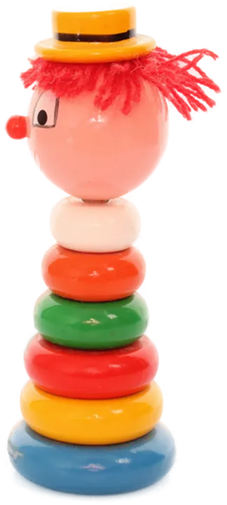 Bunter Holz Clown – Vintage Steckspielzeug für Kinder - Bild 3