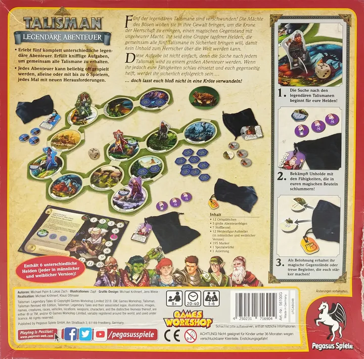 TALISMAN Legendäre Abenteuer - Gesellschaftsspiel - Pegasus Spiele - Bild 2