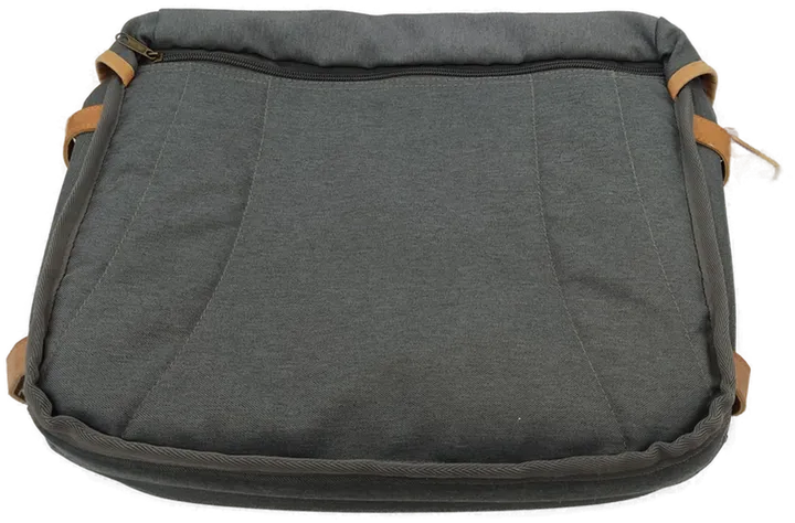 New York Laptop-Tasche grau mit hellbraunen Leder-Laschen - Bild 2