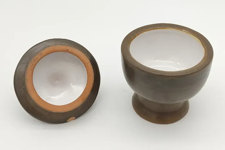 kleines Döschen aus Keramik braun  - Bild 2