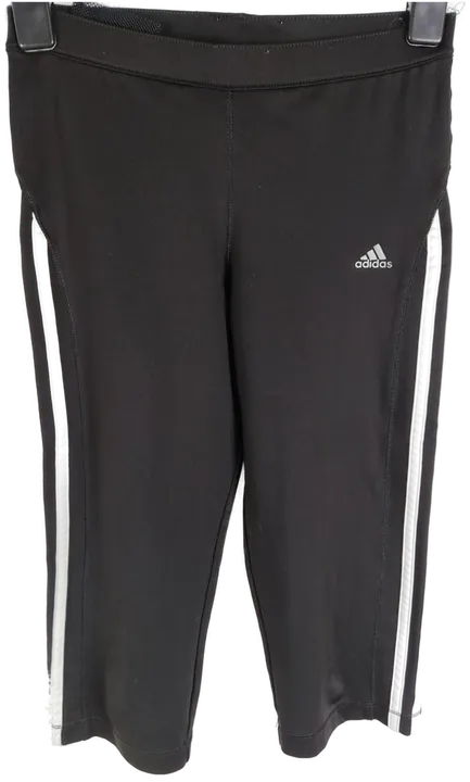 Adidas Climalite Kinder Sporthose, dreiviertellang, schwarz/weiß, Gr. 152 - Bild 1