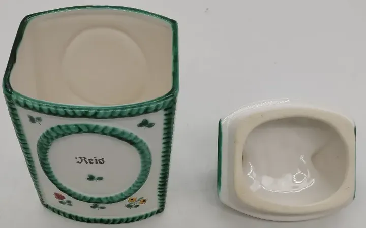 Gmundner Keramik: Vorratsbehälter mit Streublumenmuster, handgemalt - Bild 4