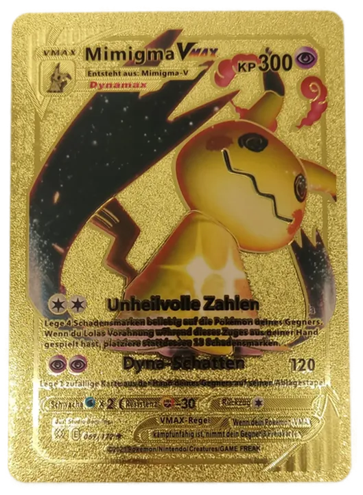  Pokémon Sammelkarte Goldfolie Mimigma Vmax - Bild 1