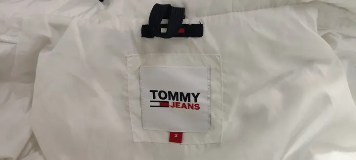 Tommy Jeans Damensteppjacke mit Kapuze in weiß, Größe S - Bild 5