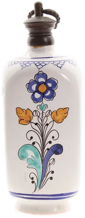 Vintage Keramikflasche von 1960 | Handbemalt | Studiokeramik T.K. | Florales Dekor & Stöpsel - Bild 2