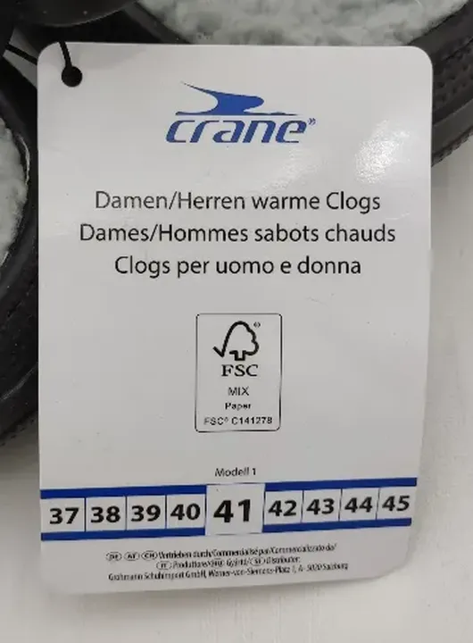 Crane - Damen/Herren Clogs Gr. 41 - Bild 3