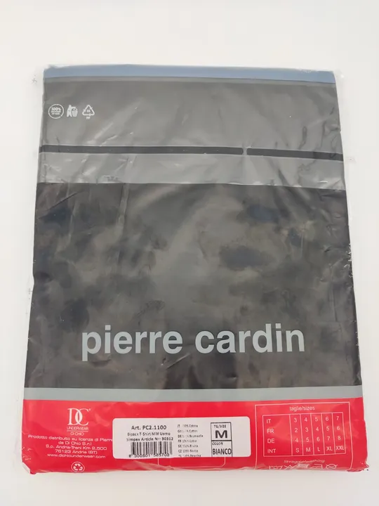 PIERRE CARDIN Herren T-Shirt weiß 2er-Pack neu mit Etikett - M - Bild 2