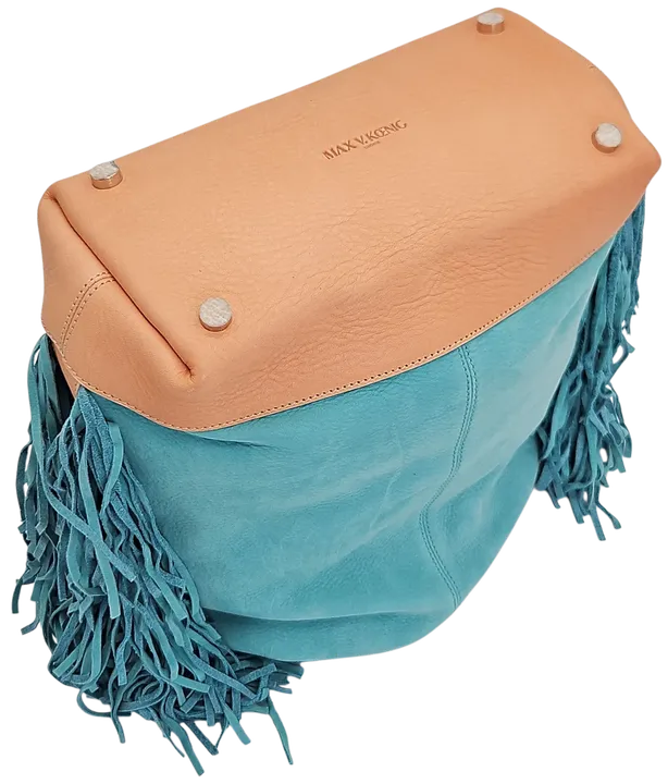 Max V. Koenig Damen Handtasche mit Fransen, türkis/beige - mittel - Bild 3