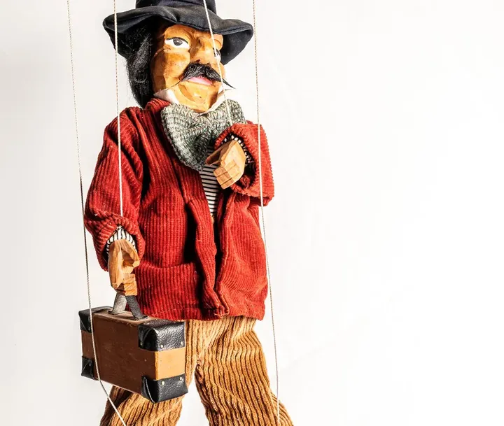 Marionette Puppe Reisender / Vertreter - Bild 3