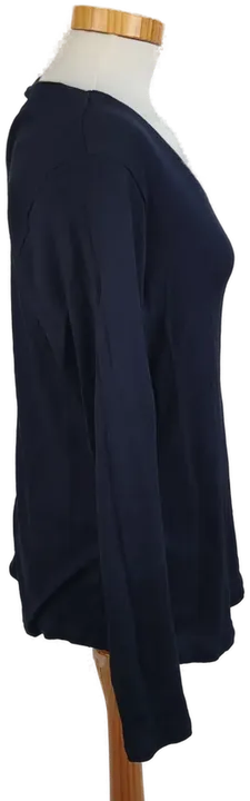Damen Langarmshirt gerippt dunkelblau - Gr. L - Bild 2