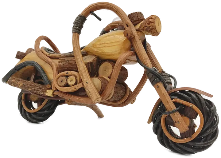 Deko Motorrad aus Rattan braun  - Bild 1