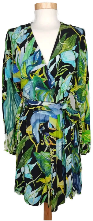H&M Damen Tunika blau/grün gemustert - XS/34 - Bild 1