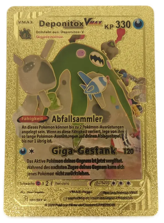  Pokémon Sammelkarte Goldfolie Deponitox VMAX   - Bild 1