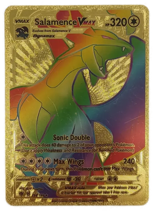 Pokémon Sammelkarte Goldfolie Vmax Salamence Vmax - Bild 1