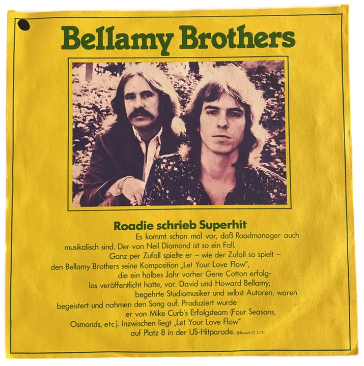 Singles Schallplatte - Bellamy Brothers - Let your love flow; Inside my Guitar - Bild 2