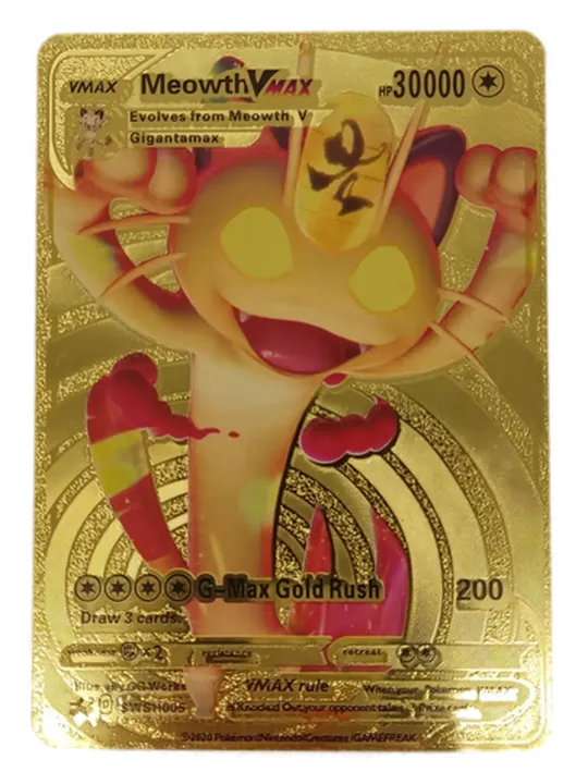  Pokémon Sammelkarte Goldfolie Meowth Vmax - Bild 1