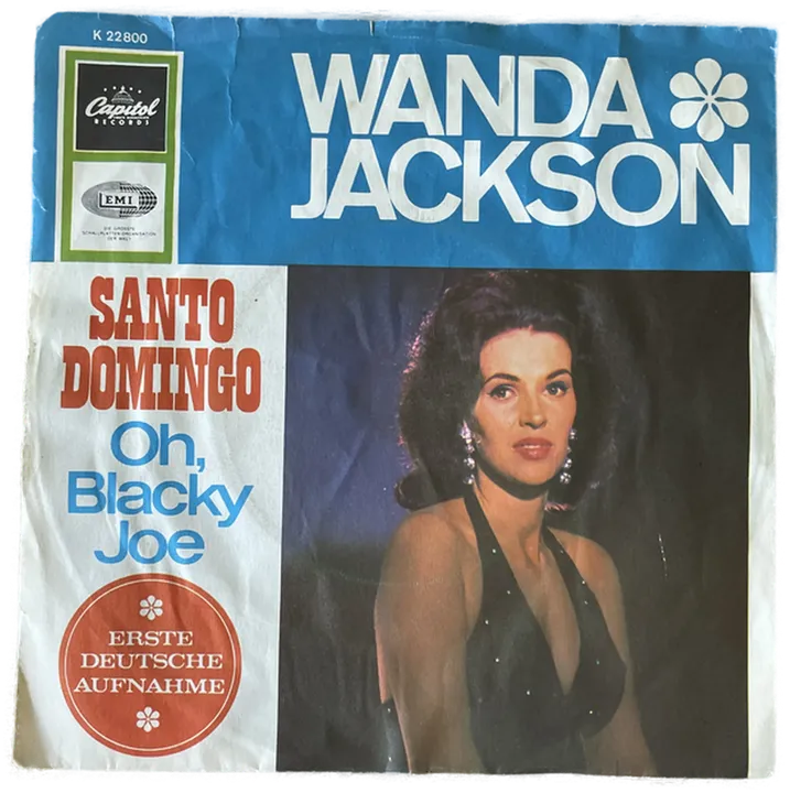 Singles Schallplatte - Wanda Jackson - SANTO DOMINGO + Oh, Blacky JOE - Bild 1