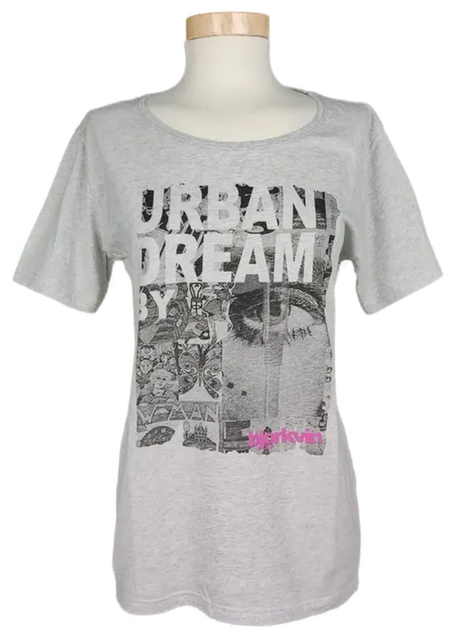 björkvin Damen T-Shirt grau bedruckt - M/38 - Bild 1
