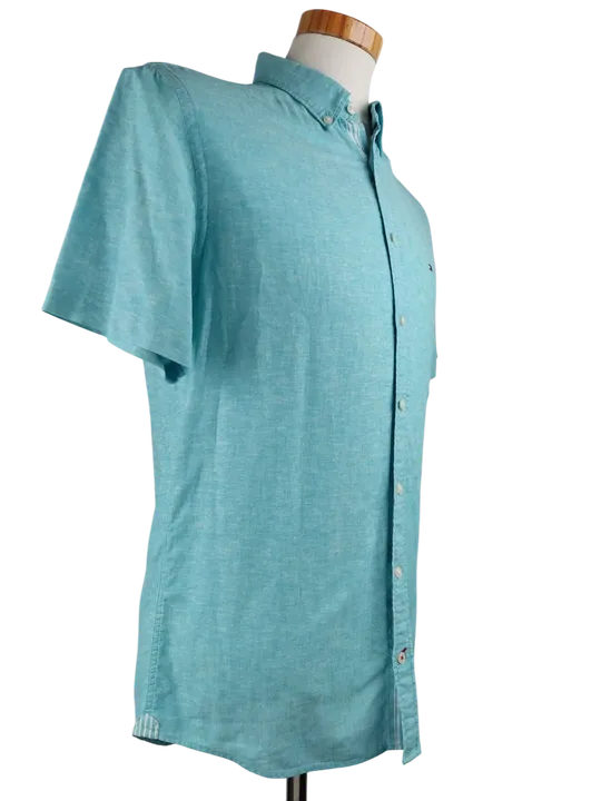 Tommy Hilfiger Herren Kurzarmhemd, blau - Gr. S - Bild 3