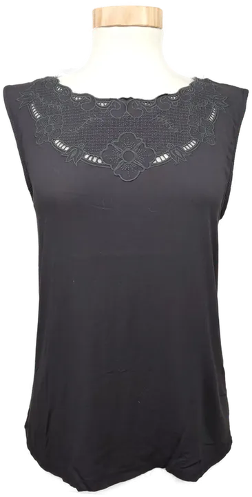 MANGO Damen Top mit Stickmotiv anthrazit - Größe S - Bild 1