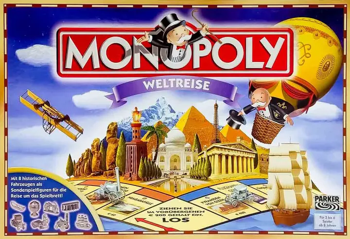 Parker/Hasbro Monopoly Weltreise - mit historischen Fahrzeugen - Bild 1