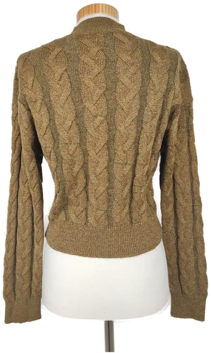 Mango Damen Strickpullover gold/olivgrün - Gr. XS - Bild 3