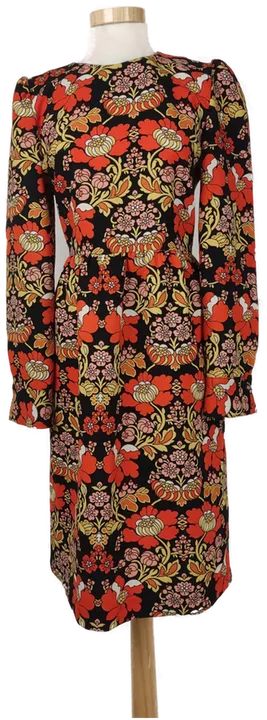 Hallhuber VINTAGE Kleid schwarz/orange Blumenkleid EUR 38 - Bild 1