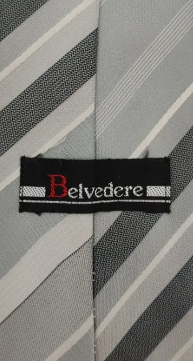 Belvedere Herren Krawatte grau gestreift  - Bild 2