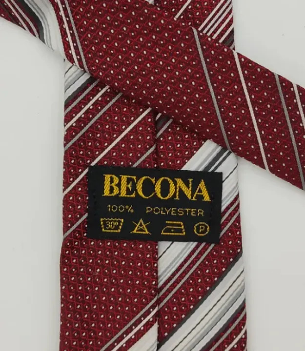 Becona Herren Krawatte rot gestreift  - Bild 2