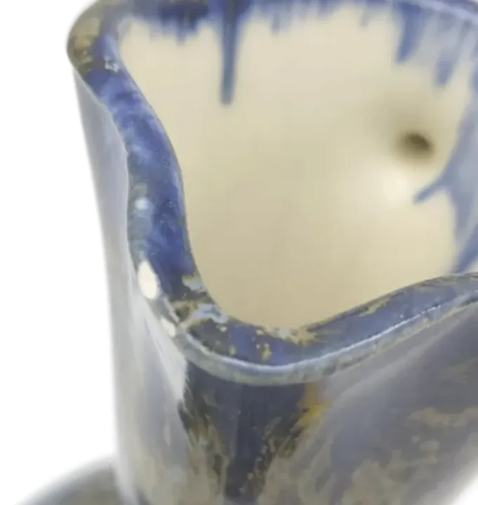 Keramikvase mit Sonnenblumen blau-weiß - Bild 5