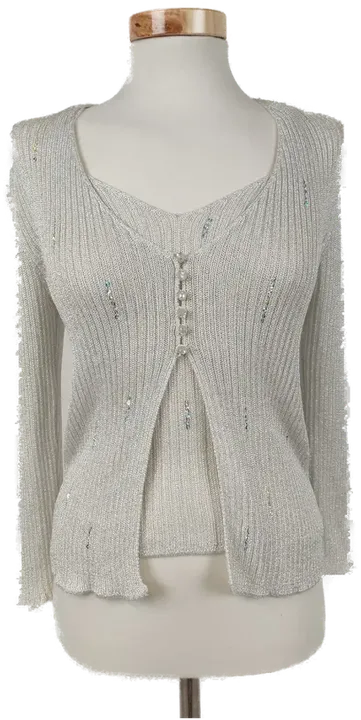 Roberto Cavalli Damen Top mit Strickweste Grau - S/36 - Bild 1