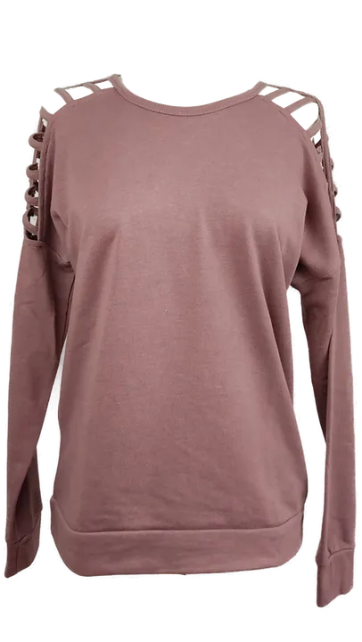 AMISU Damen Oberteil mit ausgefallenen Schultern rosa - S  - Bild 1