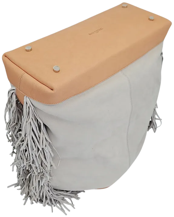 Max V. Koenig Damen Handtasche mit Fransen, grau/creme - groß - Bild 3