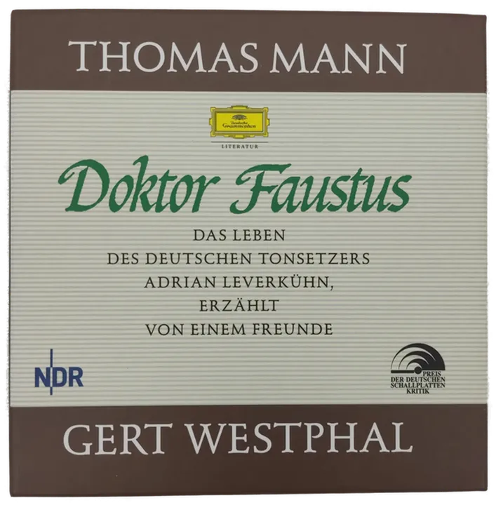 Hörbuch Doktor Faustus - Thomas Mann - 22 CDs - Das Leben des Deutschen Tonsetzer Adrain Leberkühn, erzählt von einem Freund - Gert Westphal - Bild 2