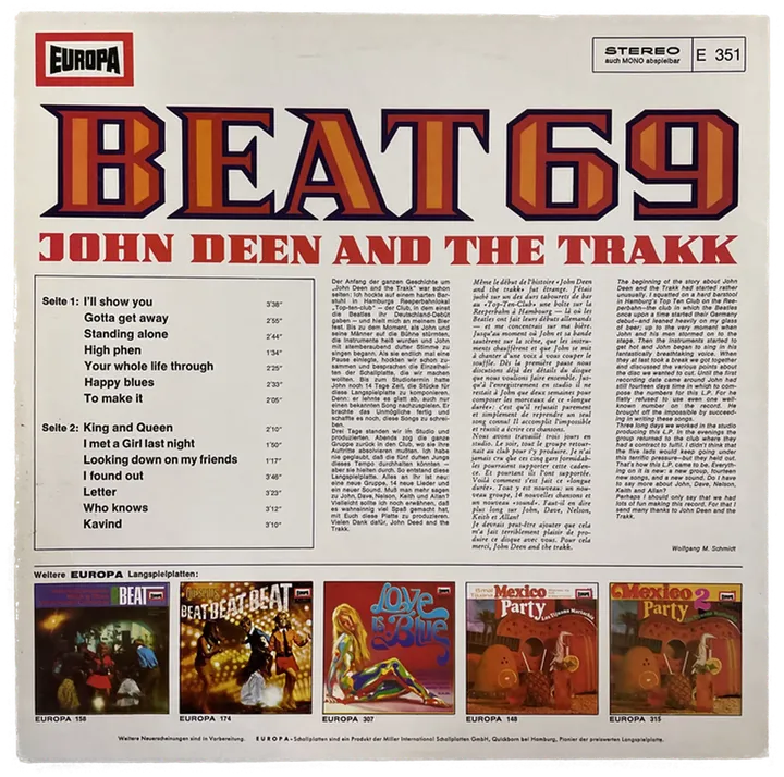 LP - John Deen and the Trakk - Beat 69 - Bild 2