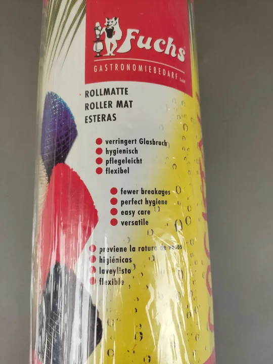 Fuchs Gastronomiebedarf - Profi-Gläsermatte rot 61 x 630 cm Kunststoff - Bild 3