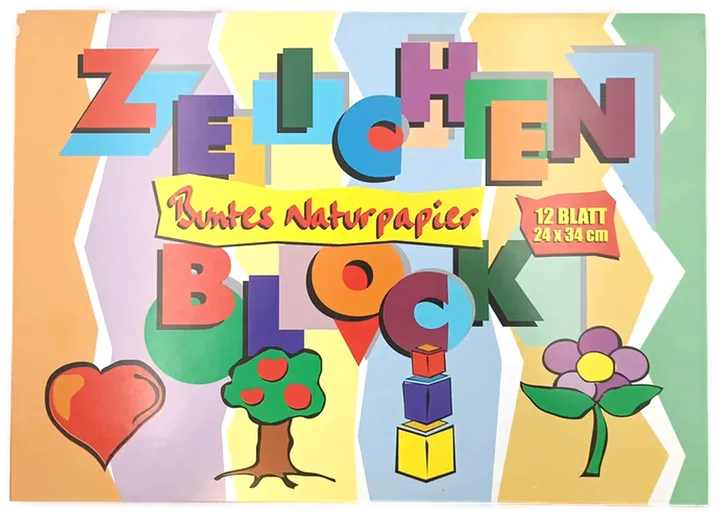 ÖKO-PLUS Buntes Naturpapier 12 Blatt 24 x 34 cm - Bild 1