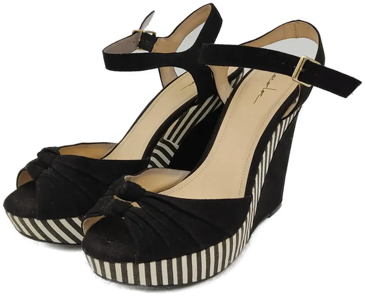 Starlet Sandale mit hohem Keilabsatz schwarz/weiß - 41 - Bild 4