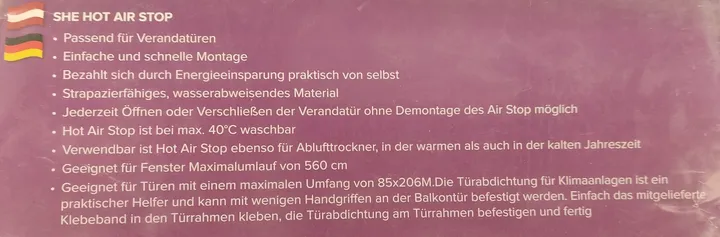 SHE Hot Air Stop - Verandatürabdeckung für mobile Klimageräte - Bild 3