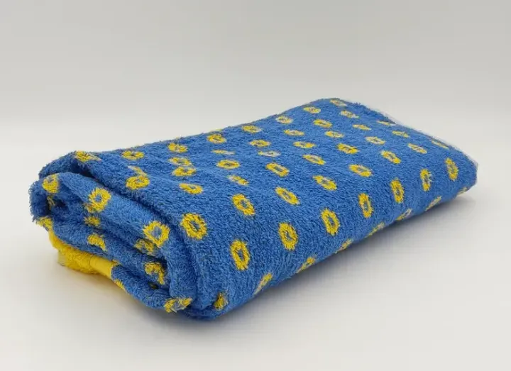 Framsohn Baumwolle Handtuch gepunktet blau/gelb  - Bild 2