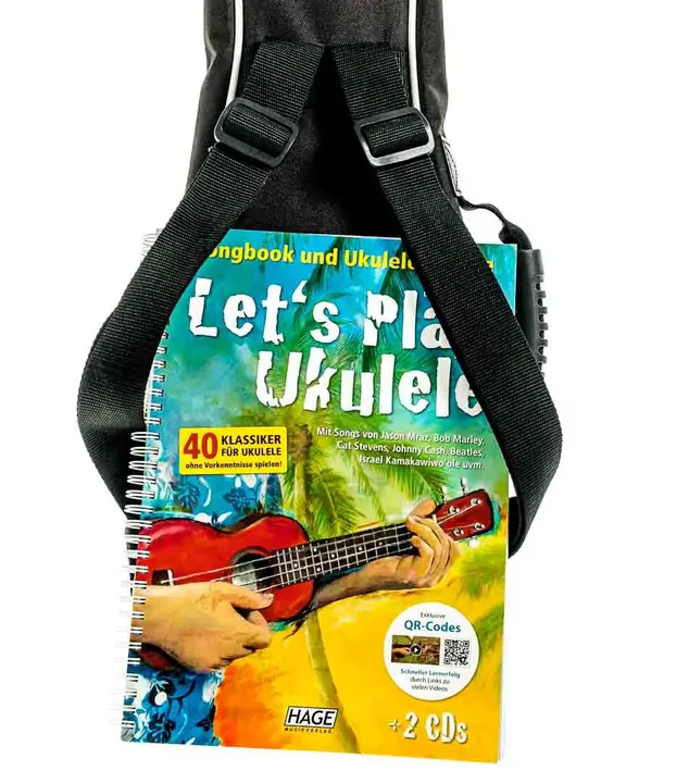 Classic Cantabile Ukulele Schwarz Set inkl. Tasche und Songbook und Ukulelenschule - Bild 3