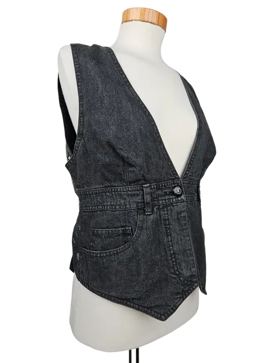MOSCHINO Damen Jeans Weste, schwarz - Gr. M  - Bild 2
