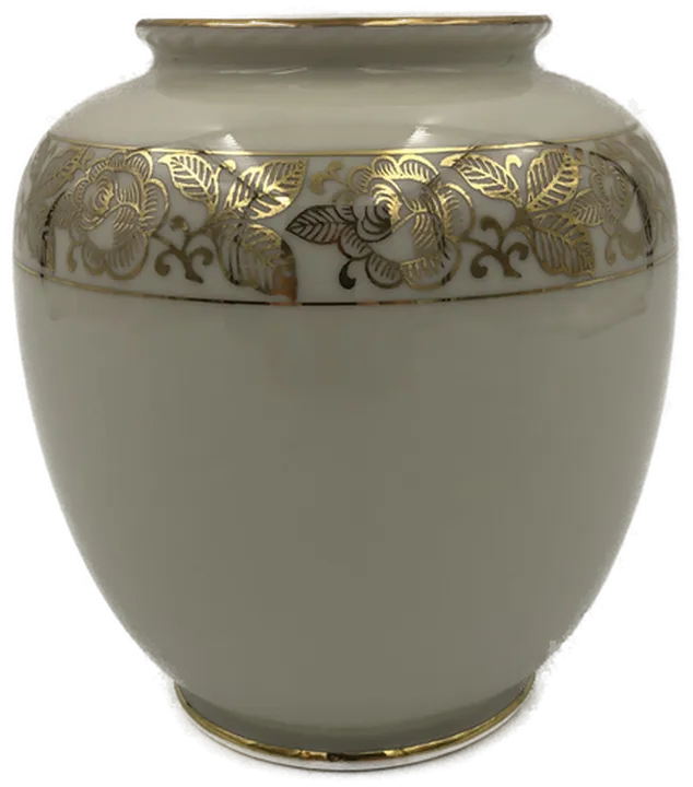 Bavaria - Winterling - Vase Elfenbein mit Rosenranke - Goldrand - 12 cm - Bild 1