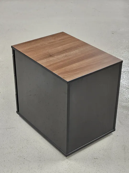 Lorbeer Rollcontainer braun/schwarz - 43,5 x 60 x 56,5 cm - Büromöbel  - Bild 2
