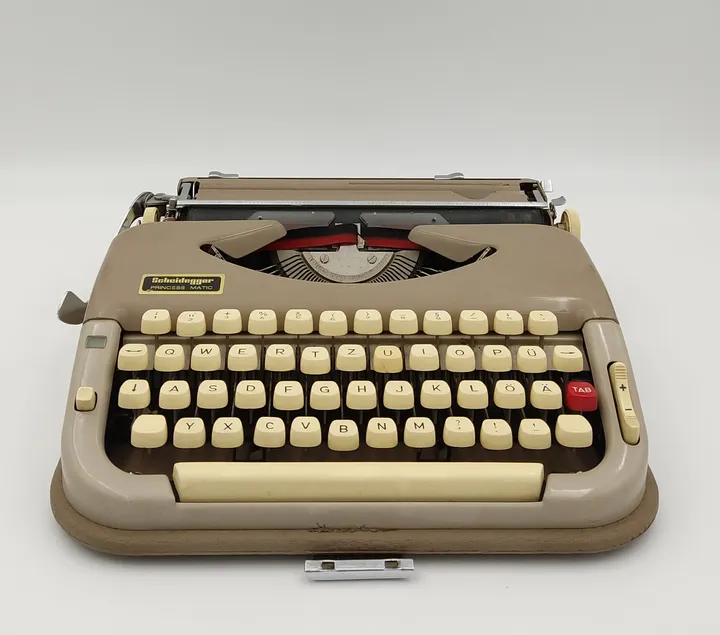 Scheidegger Princess Matic Schreibmaschine beige mit Lederkoffer - Bild 2