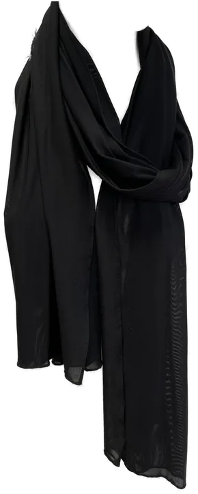 Schwarzer 200cm Damen-Schal in hochwertiger Qualität - Bild 2
