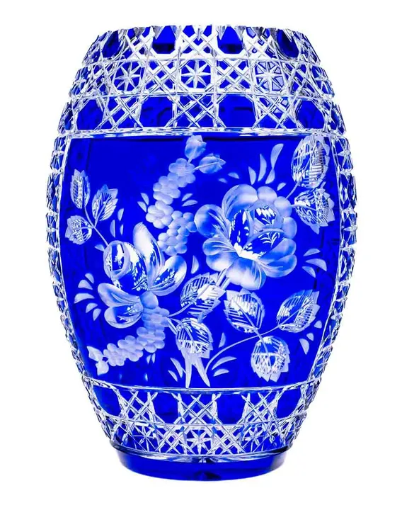 Kristallvase blau, groß - Bild 4